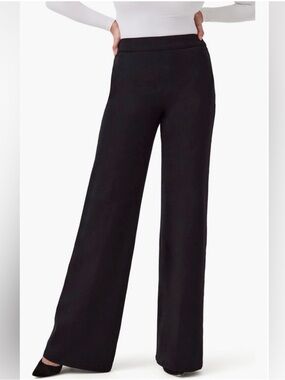 SPANX Supersmooth Perfect Fit Ponte Wide Leg Pants Black Size LG